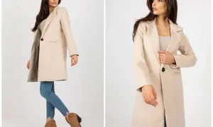 Elegancka kobieta w beżowym płaszczu, uosobienie włoskiej mody. Idealny na co dzień i specjalne okazje.